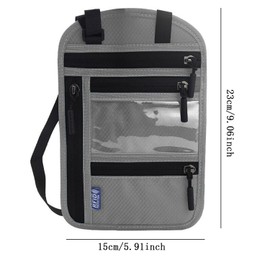 Shengsenfu Travel Neck Wallet with RFID Blocking for Women & Men, Anti-Theft Slim Neck Pouch, Passport Holder Neck Pouch to Keep Your Cash and Documents Safe Get Peace of Mind When Traveling (Gray1)