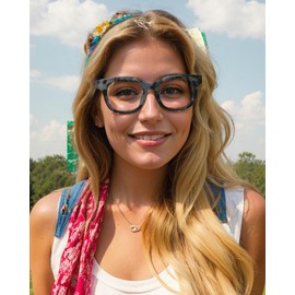 ANRRI Blue Light Blocking Glasses for Women and Men, Oversized Blue Light Computer Glasses, Tortoise-Grey Frame