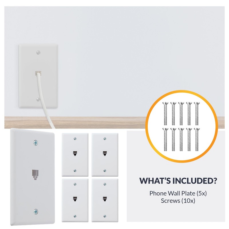 Newhouse Hardware Phone Jack & TV Cable Wall Plate Bundle,