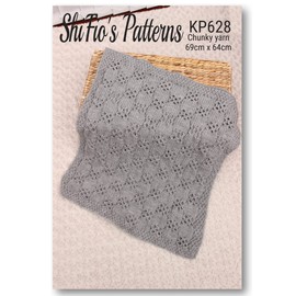 Knitting Pattern for Babies Blanket Made in Chunky Yarn, Baby Blanket Knitting Pattern, Chunky Yarn Knitting Pattern, 69cm X 64cm, KP628