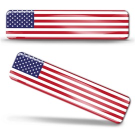 2 x 3D Domed Silicone Stickers Decals USA United States of America National American Flag Car Motorcycle Helmet F 27