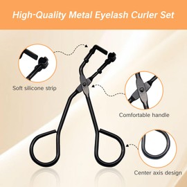 YAFIYGI 2Pcs Mini Eyelash Curler Precision Small Lash Curlers with Silicone Refill Pads for Extension Individual Half Corner and Partial Eyes Pinching Clamper for Short Lashes Dramatic Lash Look,Black