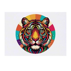 'Pop Art Tiger' Temporary Tattoo - Water Resistant, Skin-Safe, Non-Toxic Transfer (TO00073433)