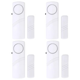 4 Pack Door Alarms for Home Security Magnetic Intrusion Sensors Chime for Kids Safety Wireless Intruder Window Alarm Protection 90 Decibel Burglar Bell Alert for Home Office Shop Garage Easy Install