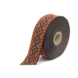 Bobina de 11 yardas de 3,5 cm de ancho, cinta geométrica colorida, cinta de jacquard clásico, ribete enorme, cinta grande 35996
