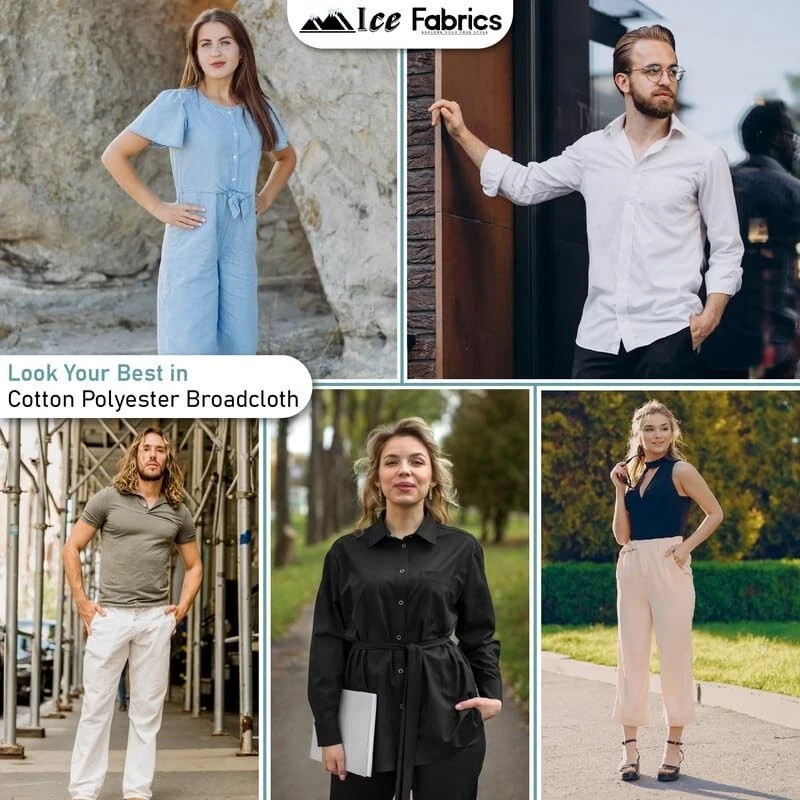 Unbranded Spa Yellow Broadcloth Poly Cotton Fabric by The Yard