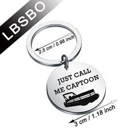 Funny Pontoon Gift Pontoon Captain Gift Pontoon Owner Gift Boating Jewelry Just Call Me Captoon Keychain, 3.0, Metal, stainless-steel