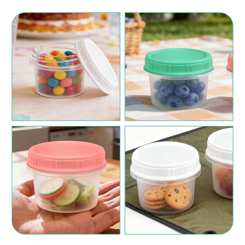 ISUSSER 12 Pack Freezer Containers with Screw On Lids, 6oz