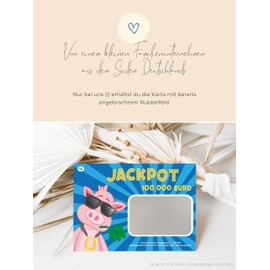 JoliCoon Lottery Scratch Card, Ihr werdet Tante und Onkel (German Language), Joke Fake Lottery Card for Pregnancy Announcement