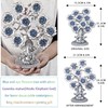 Evil Eye Flowers Lucky Tree with Silver Ganesha Hindu Elephant