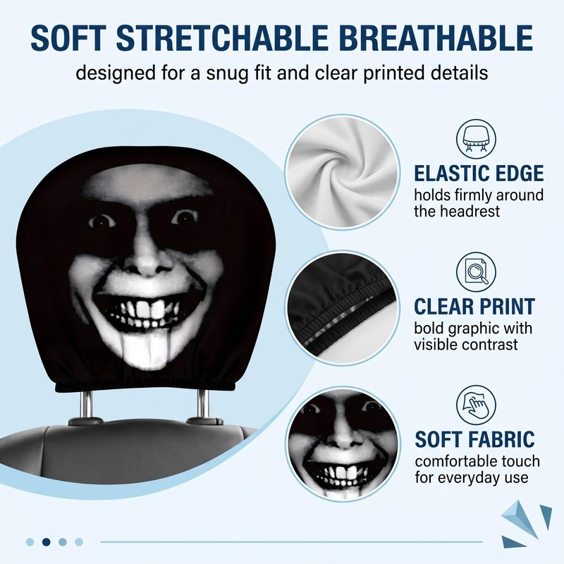 AJNZAU Pack of 2 Headrest Covers, Funny Car Headrest Covers