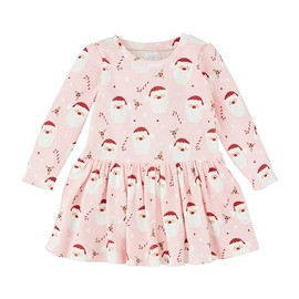 Mud Pie Baby Girls Children Santa Print Tshirt Dress Pink
