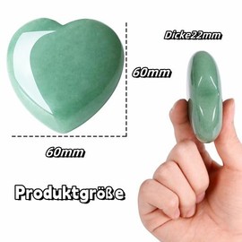 GUJOXILA GUJOXILA 60mm Grner Aventurin Herz Aus Stein Gro? Kristalle Edelsteine Herzen Heilsteine Herz Sorgenstein Herz Handschmeichler Steine Energiesteine Geschenk Reiki Dekoration Glcksbringe