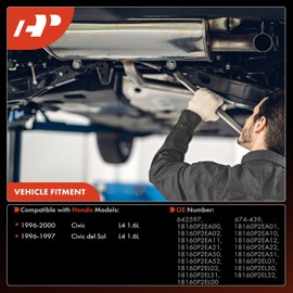 A-Premium Catalytic Converter Kit Direct-Fit Compatible with Honda Civic 1996-2000, Civic del Sol 1996-1997, L4 1.6L, EPA Compliant
