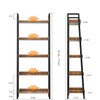 5-Tier Ladder Shelf, Ladder Bookshelf Storage Rack, Rustic Bookcase Wood