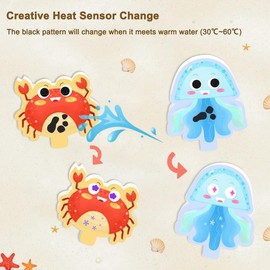 METODIM Bath Toys for Baby, Creative Floating Magic Bath Toy, Educational Bath Floating Jigsaw, Heat Sensor Color Changing Fun Shower Toys (8 Animals, Storage Bag)