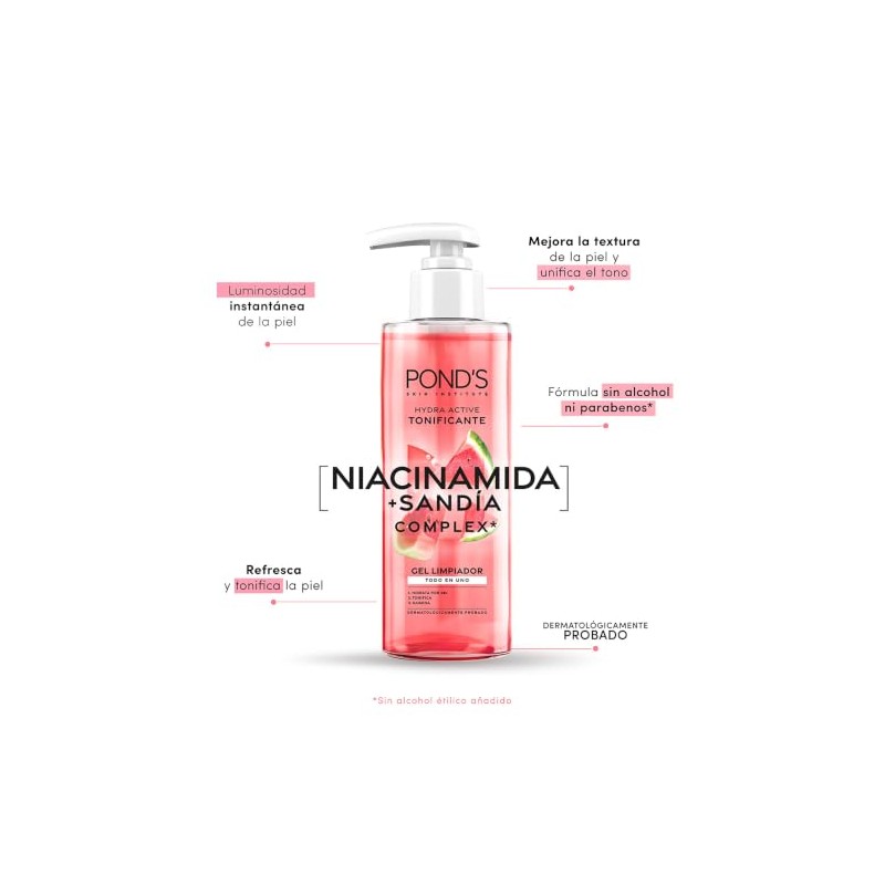 Pond's Cuidado Facial Fruity Hydra Fresh Sandía Limpiador Facial 200