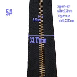 Leekayer 2pcs #5 27 Inch Metal Zippers for Jackets Sewing Coats Crafts Antique Brass Separating Zipper 68.58CM Metal Zipper Heavy Duty (27" Antique Brass)