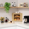 Goozii Bamboo Corner Bread Box for Kitchen Counter, 2 Tier