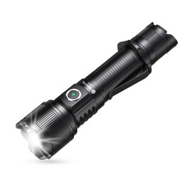 Brinyte PT16 2000 Lumens Rechargeable Tactical Flashlight, USB-C Compact Dual-Switches LED Bright Light with Memory Function, IP68 Waterproof for Searching Emergency Camping