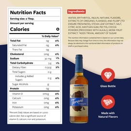 Torani Zero Sugar Puremade Syrup, Chocolate Flavoring for Drinks, Glass Bottle with Pump Included, 25.4 Fl Oz