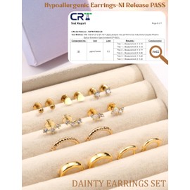 Thunaraz Small Tiny Stud Hoop Earring 14K Gold Earrings Stainless Steel Earring for Women Multiple Piercing Cartilage Stud Ears Flat Back Earrings Set,Gold