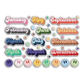 A4 Sticker Sheet Month Vinyl Stickers - Scrapbooking Journal Notebook Diary Labels Icons Days Monthly Months Pastel Sticker #80634
