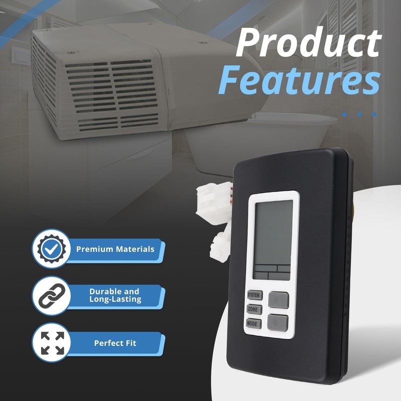 9330A3341 9-Series Digital Thermostat Compatible with Coleman 12V, Black, Suitable