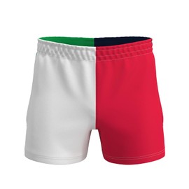 SaxonClothing Lions 4 Nations Rugby Shorts, Quartered Design, Ripstop Polyester, Zipped Pockets, Elasticated Waistband (UK, Alpha, M, Regular, Regular, Lions 4 Nations (Red/White/Navy/Green))