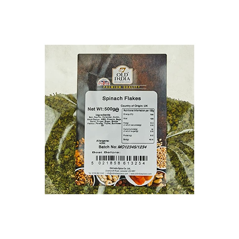 Old India Spinach Flakes 500g