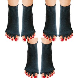 Byuuu Full Toe Yoga Socks, 5 Toe Socks, Anti-Slip, Toe Cover Socks, Easy to Walk, Perforated, Half Socks, Foot Care, cyan