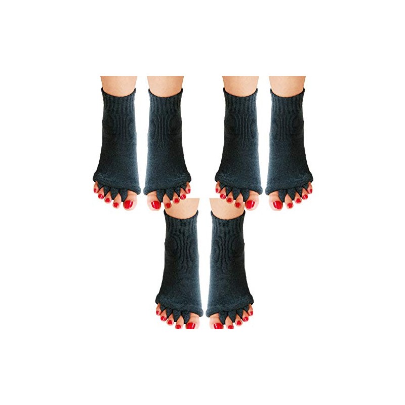 Byuuu Full Toe Yoga Socks, 5 Toe Socks, Anti-Slip, Toe