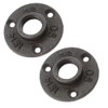 2Pcs Malleable Iron Pipe Fittings Wall Floor Flange Rusty Industrial