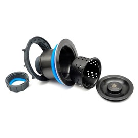 STARSTAR Kitchen Sink Drain Assembly for 3-1/2-inch Sink Opening Size, Strainer and Stopper with Deep Removable Waste Basket, Stainless Steel Sink Basket Strainer (Black)