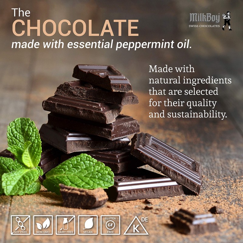 Milkboy Swiss Chocolates - 72% Cocoa with Crispy Mint Chocolate