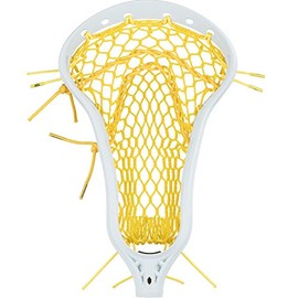 StringKing Women’s Mark 2 Offense Lacrosse Head Strung with Women's Type 4 Mesh (White/Yellow)