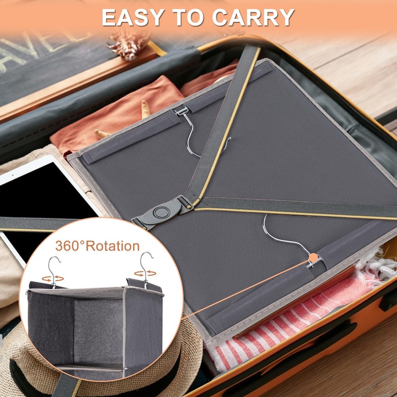 BOOMIBOO Hanging Closet Organize and Shelves，5-Hanging Shelf with 2 Side