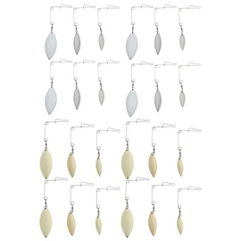 Briny River 24pcs Willow Fishing Spinnerbait Kits Stainless Steel with Colorado Nickel Blade for DIY Making Fishing Lures Gold Silver (L M S)