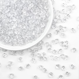 Kaiyuan Dynasty 1785pcs White Fake Crystal Plastic Ice Stone Artificial Crystal Rocks Acrylic Crushed Ice Stone for Vase Fillers Fish Tank Decoration Arts & Crafts Home Decor