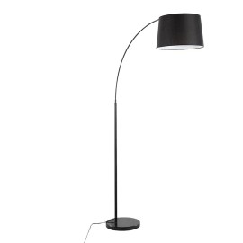 LumiSource March Floor Lamp, Black Marble/Black/Black Linen - LFL-MARCHBKMBK