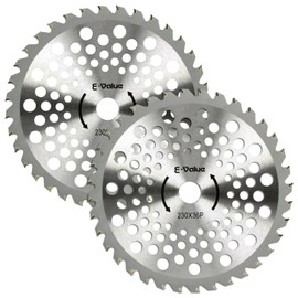 E-Value Lightweight Chip Saw for Cutting Grass 2 Disc Set 9.1 inches (230 mm) Recommended Less Than 0.9 fl oz (25 cc) ETT-230 mm x 36P