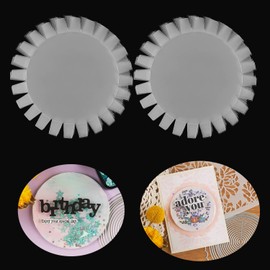 20 Pieces Flat Shaker Covers for Card Making 4.2 Inch Round Transparent Flat Shaker Covers for Shaker Creator Acetate Leaves Arts Crafts Projects DIY Scrapbooking Supplies