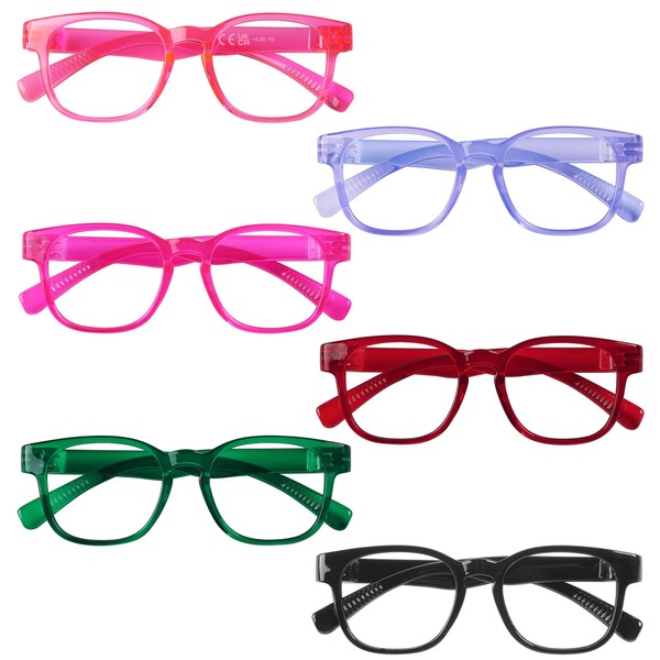 Gr8Sight Metalless Screwless Spring Hinges Reading Glasses 6 Pack Ladies