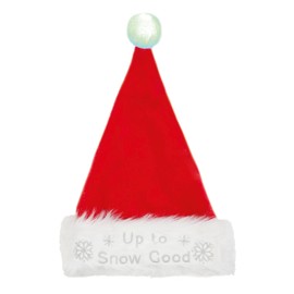 Premier Decorations Plush Deluxe Light Up Flashing Christmas Hat Up To Snow Good Xmas Festive Headwear Novelty Secret Santa Gift Red
