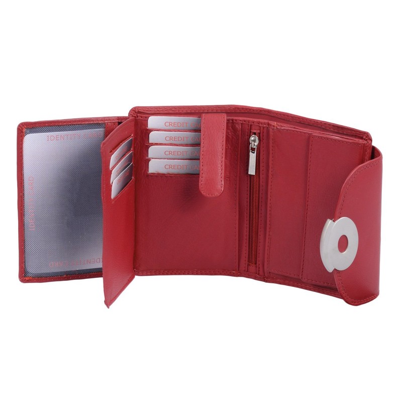Ladies Wallet LEAS, Genuine Leather, red - ''LEAS Ladies-Collection''
