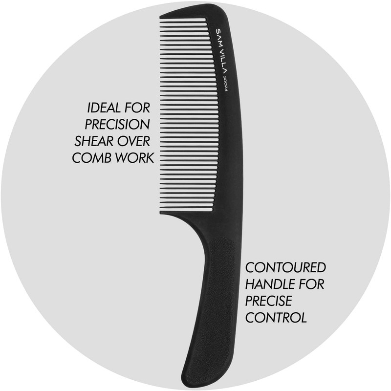 Sam Villa Artist Series Barbering Handle Comb, Black