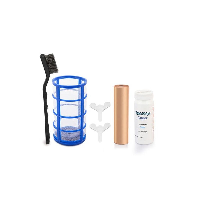 Binmaton Pool Ionizer Copper Anode Replacement (Copper Anode*1, Filter Basket*1,