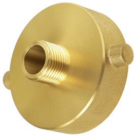 NOVINO Fire Hydrant Hose Adapter 2-1/2" NST/NH Female x 3/4" GHT Male, Brass Fire Hydrant Adapter to Garden Hose