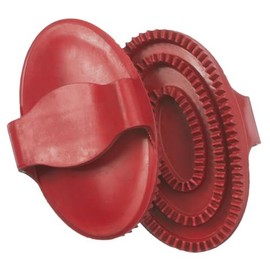 Tough1 Large Rubber Curry Comb - Red