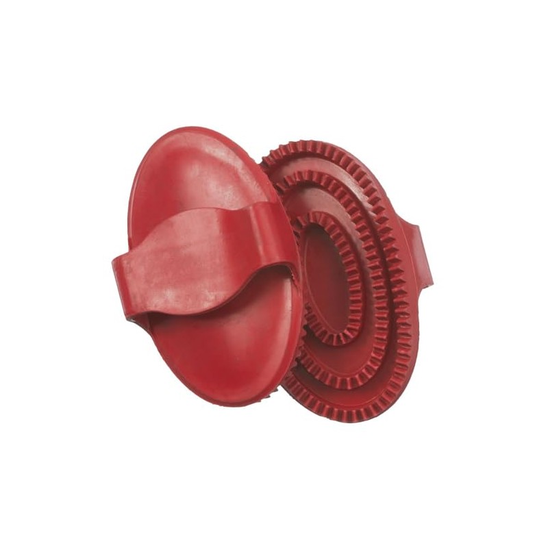 Tough1 Large Rubber Curry Comb - Red